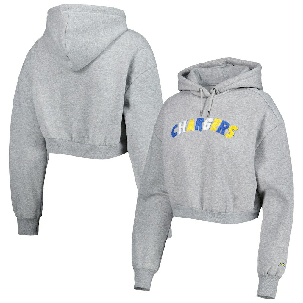 The Wild Collective Women's Cropped Pullover Hoodie - Los Angeles Chargers