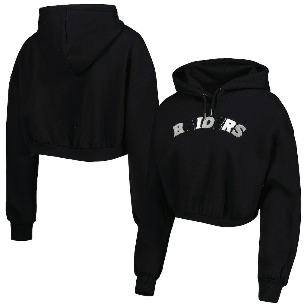 The Wild Collective Women's Cropped Pullover Hoodie - Las Vegas Raiders