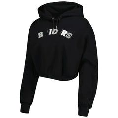 The Wild Collective Women's Cropped Pullover Hoodie - Las Vegas Raiders