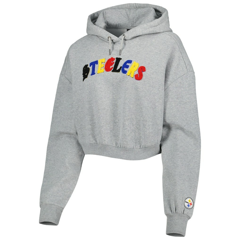 The Wild Collective Women's Cropped Pullover Hoodie - Pittsburgh Steelers