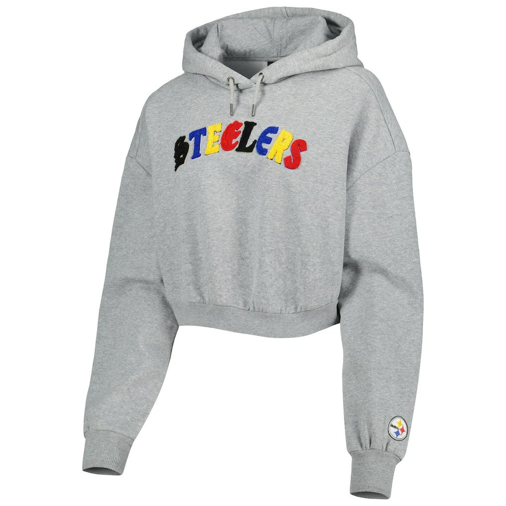 The Wild Collective Women's Cropped Pullover Hoodie - Pittsburgh Steelers