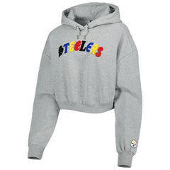 The Wild Collective Women's Cropped Pullover Hoodie - Pittsburgh Steelers