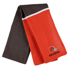 WEAR by Erin Andrews Women's Colorblock Cuffed Knit Hat with Pom and Scarf Set - Cleveland Browns