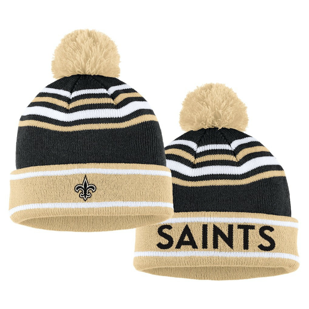 WEAR by Erin Andrews Women's Colorblock Cuffed Knit Hat with Pom and Scarf Set - New Orleans Saints