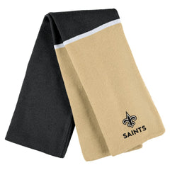 WEAR by Erin Andrews Women's Colorblock Cuffed Knit Hat with Pom and Scarf Set - New Orleans Saints