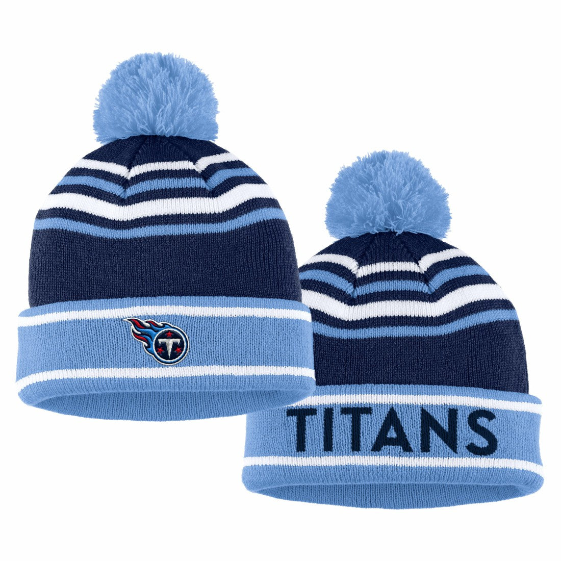 WEAR by Erin Andrews Women's Colorblock Cuffed Knit Hat with Pom and Scarf Set - Tennessee Titans
