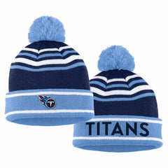WEAR by Erin Andrews Women's Colorblock Cuffed Knit Hat with Pom and Scarf Set - Tennessee Titans