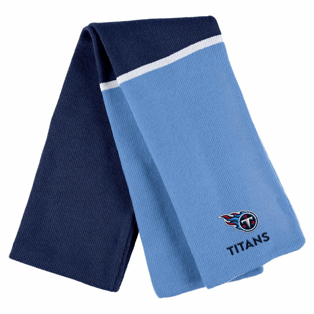 WEAR by Erin Andrews Women's Colorblock Cuffed Knit Hat with Pom and Scarf Set - Tennessee Titans