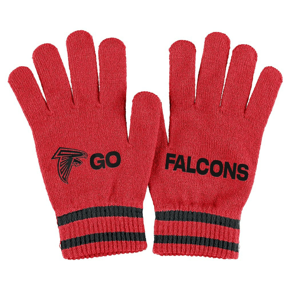 WEAR by Erin Andrews Women's Double Jacquard Cuffed Knit Hat with Pom and Gloves Set - Atlanta Falcons