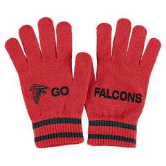 WEAR by Erin Andrews Women's Double Jacquard Cuffed Knit Hat with Pom and Gloves Set - Atlanta Falcons