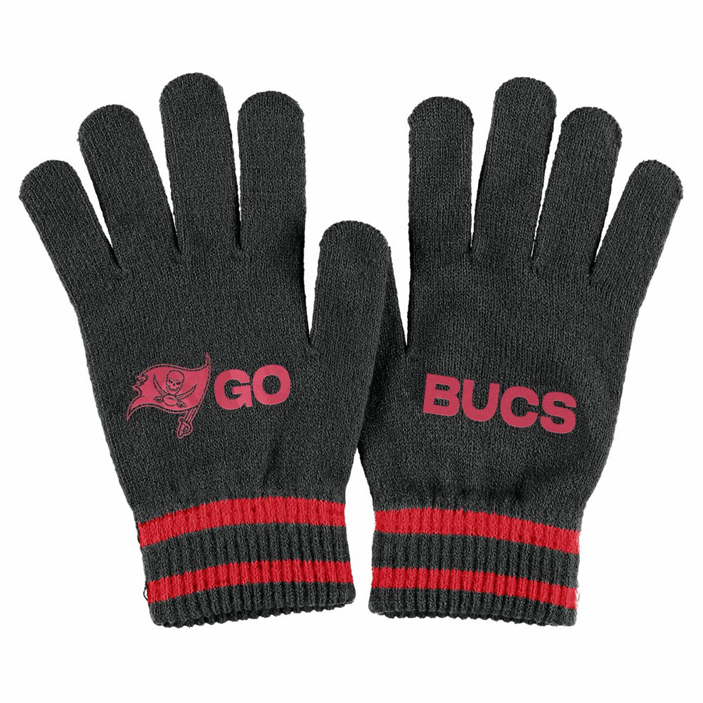 WEAR by Erin Andrews Women's Double Jacquard Cuffed Knit Hat with Pom and Gloves Set - Tampa Bay Buccaneers