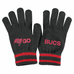 WEAR by Erin Andrews Women's Double Jacquard Cuffed Knit Hat with Pom and Gloves Set - Tampa Bay Buccaneers
