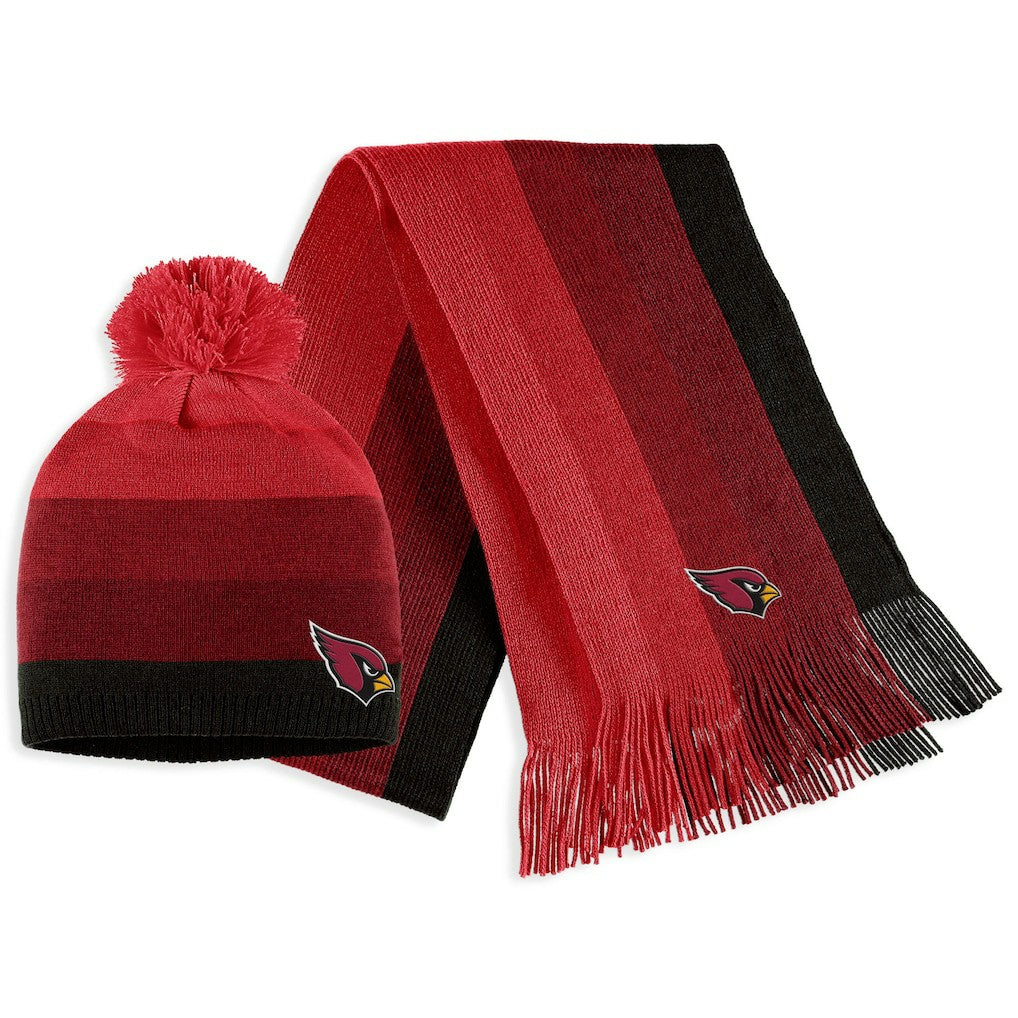 WEAR by Erin Andrews Women's Ombre Pom Knit Hat and Scarf Set - Arizona Cardinals