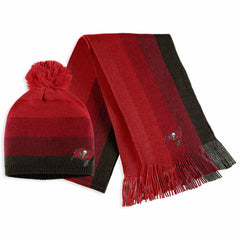 WEAR by Erin Andrews Women's Ombre Pom Knit Hat and Scarf Set - Tampa Bay Buccaneers
