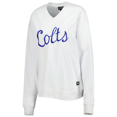 The Wild Collective Women's Cheer V-Neck Fleece Pullover Sweatshirt - Indianapolis Colts