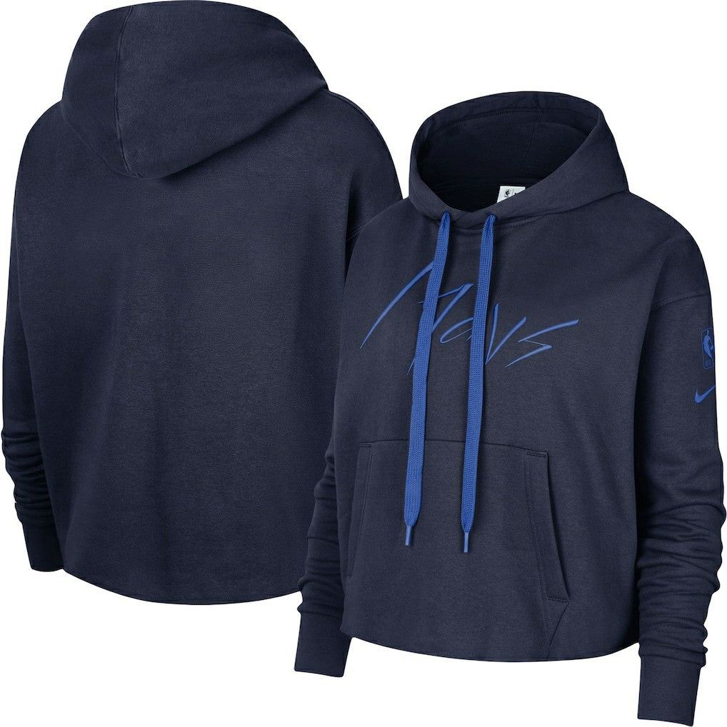 NBA Dallas Mavericks Women's Split Flip Courtside Cropped Pullover Hoodie sale