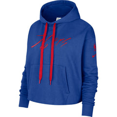 NBA Philadelphia 76ers Women's Split Flip Courtside Cropped Pullover Hoodie