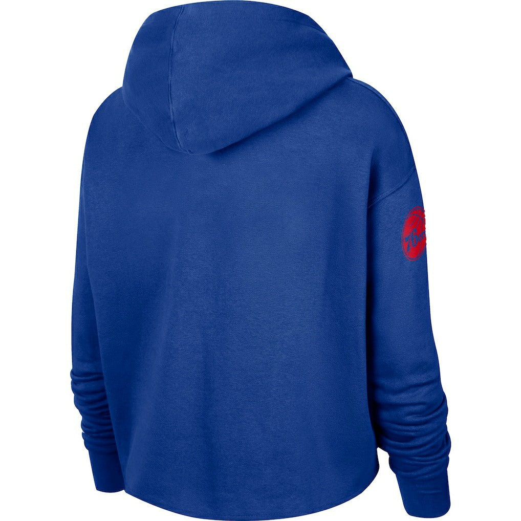 NBA Philadelphia 76ers Women's Split Flip Courtside Cropped Pullover Hoodie