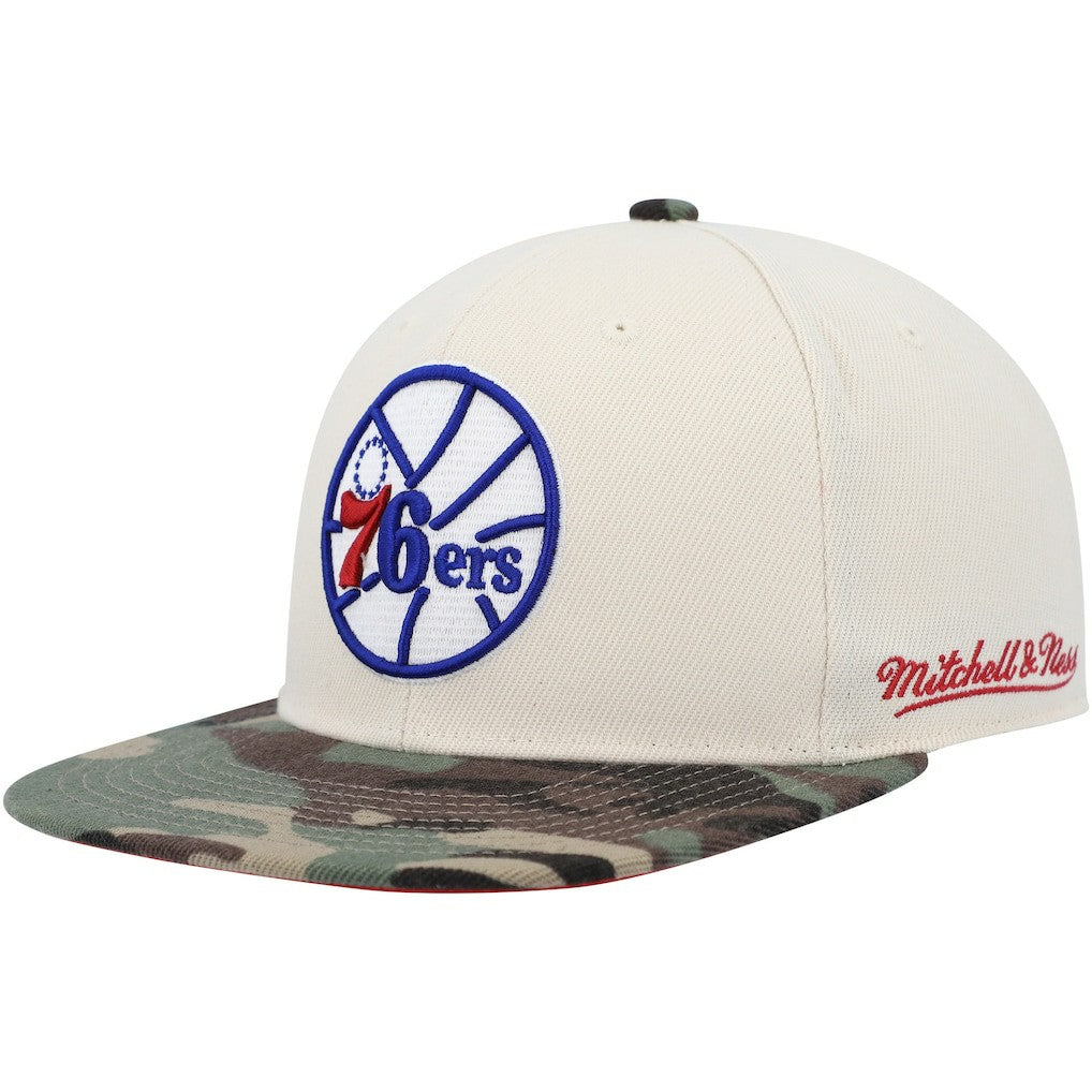 NBA Philadelphia 76ers Hardwood Classics 1976 NBA All-Star Game Off White Camo Fitted Hat