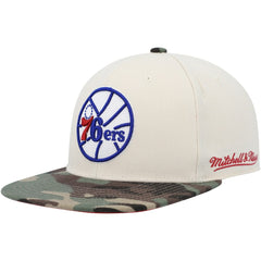 NBA Philadelphia 76ers Hardwood Classics 1976 NBA All-Star Game Off White Camo Fitted Hat