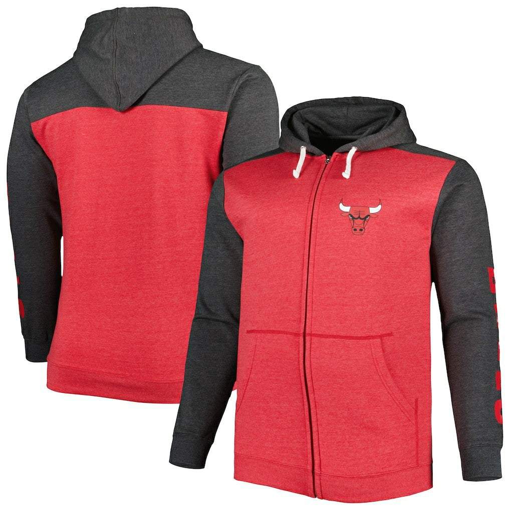 NBA Chicago Bulls Big & Tall Down and Distance Full-Zip Hoodie