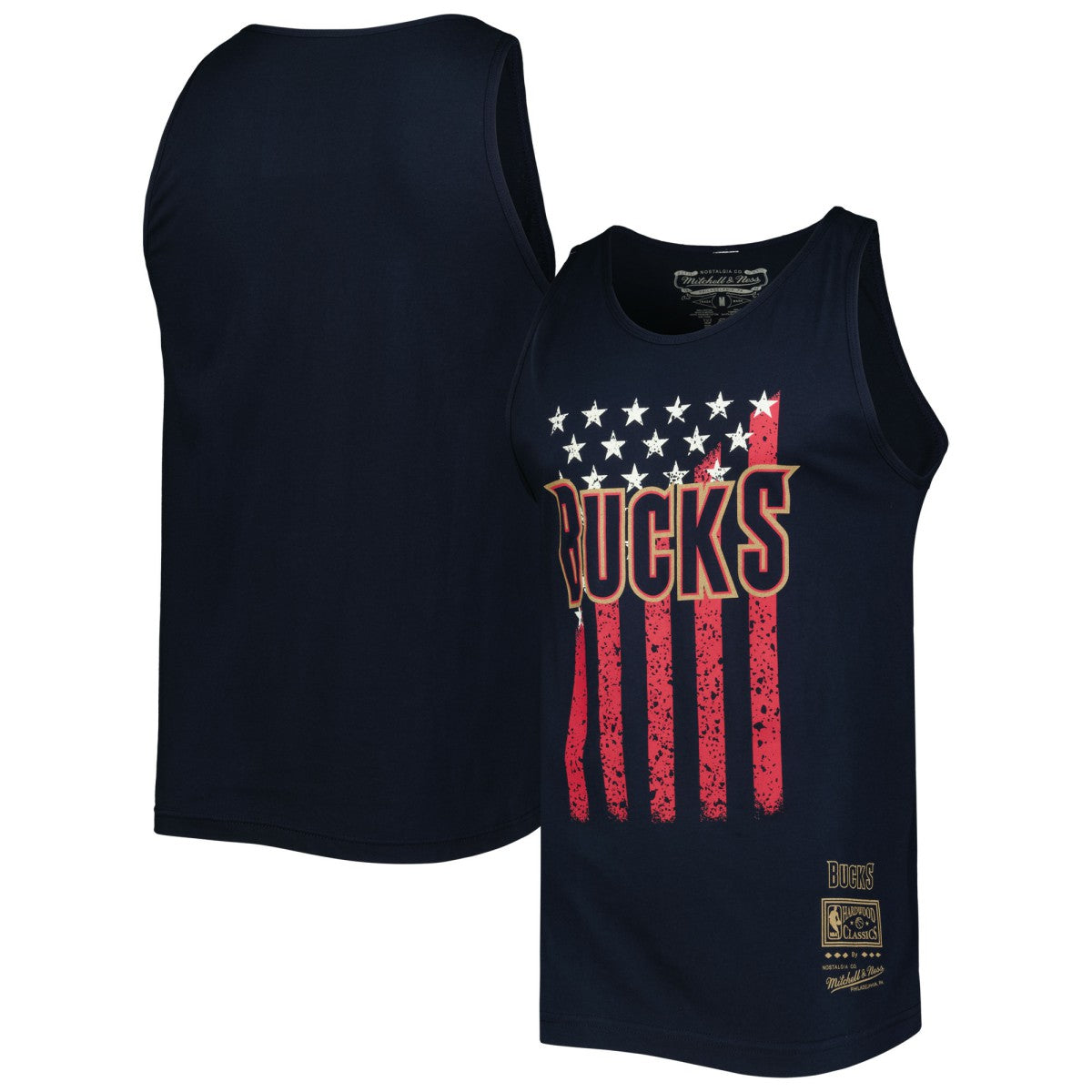 NBA Milwaukee Bucks Hardwood Classics Americana Stars and Stripes Tank Top