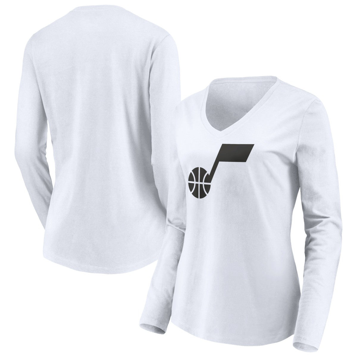 NBA Utah Jazz Women's Primary Logo Team Long Sleeve V-Neck T-Shirt