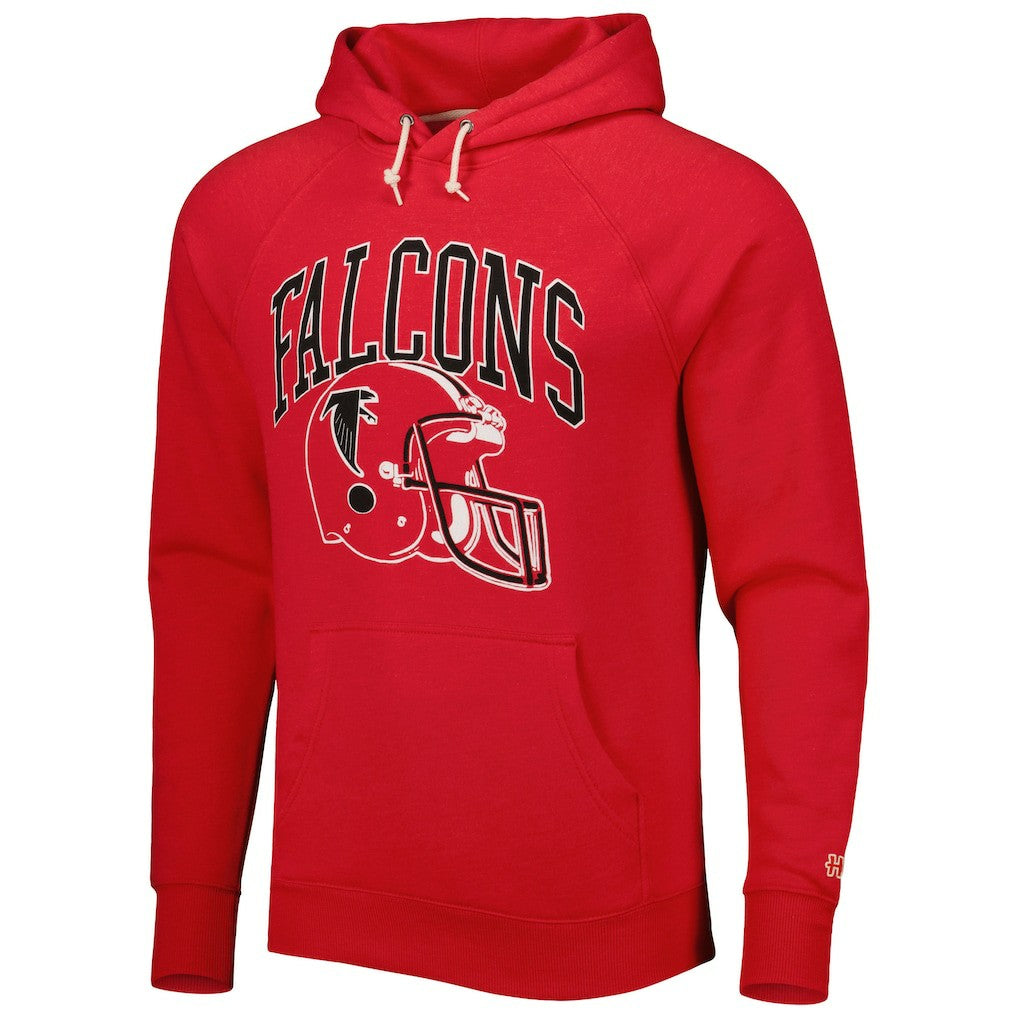 Homage Retro Helmet Tri-Blend Raglan Pullover Hoodie - Atlanta Falcons