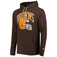 Homage Retro Helmet Tri-Blend Raglan Pullover Hoodie - Cleveland Browns