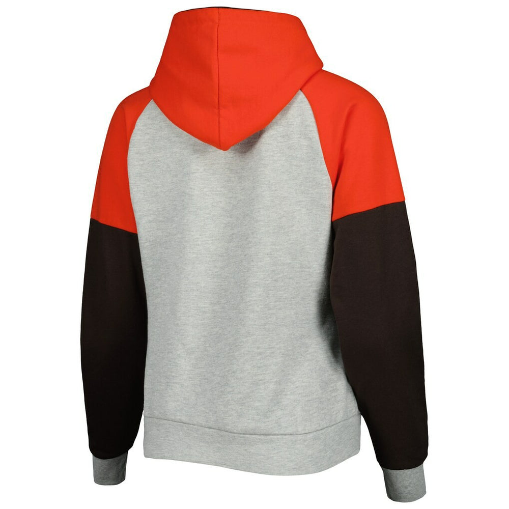Antigua Women's Lightweight Jackpot Raglan Half-Zip Pullover Hoodie - Cleveland Browns