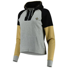 Antigua Women's Lightweight Jackpot Raglan Half-Zip Pullover Hoodie - New Orleans Saints