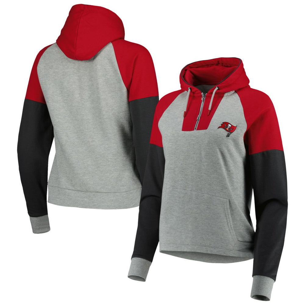 Antigua Women's Lightweight Jackpot Raglan Half-Zip Pullover Hoodie - Tampa Bay Buccaneers