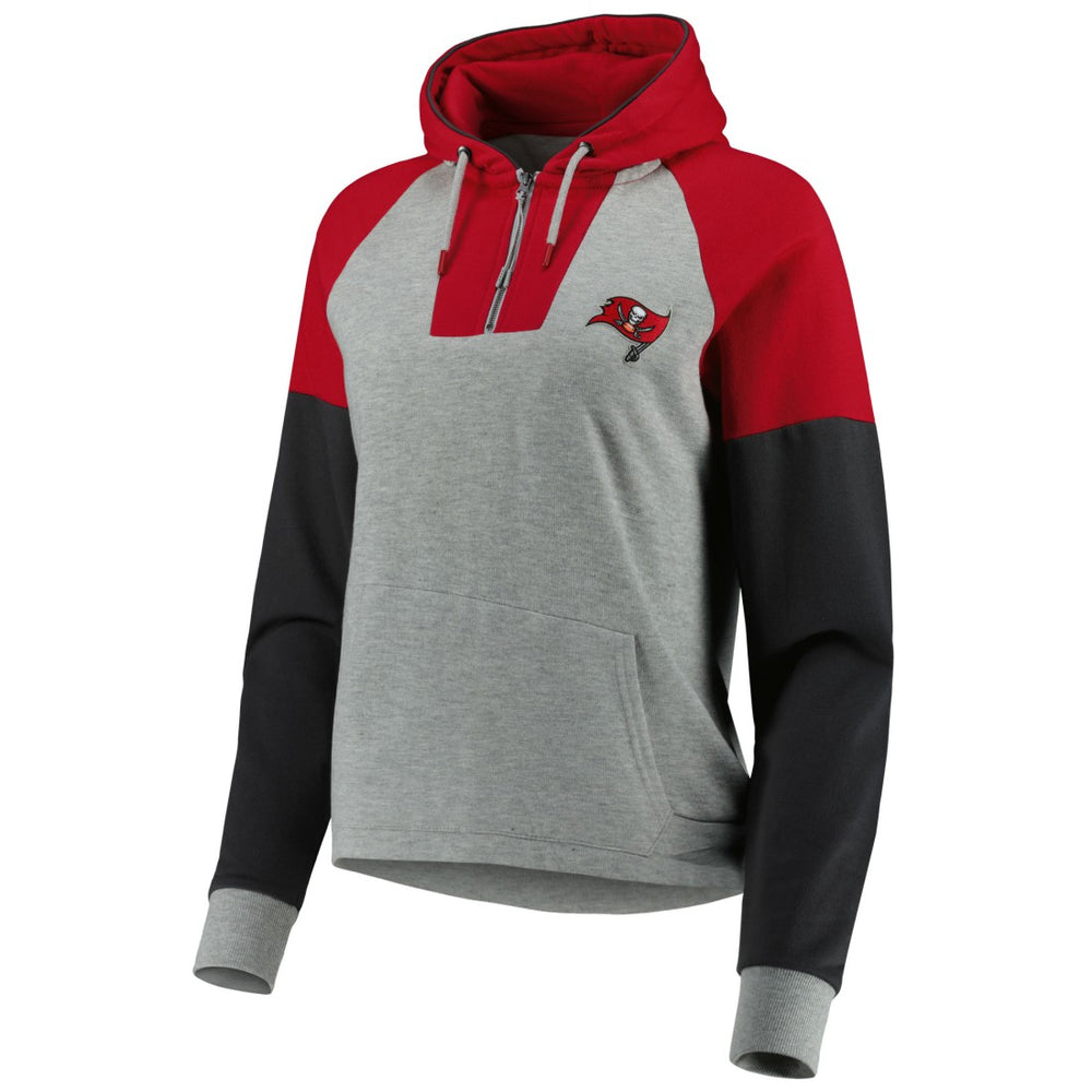 Antigua Women's Lightweight Jackpot Raglan Half-Zip Pullover Hoodie - Tampa Bay Buccaneers