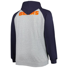Big & Tall Fleece Raglan Full-Zip Hoodie Jacket - Chicago Bears
