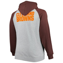 Big & Tall Fleece Raglan Full-Zip Hoodie Jacket - Cleveland Browns