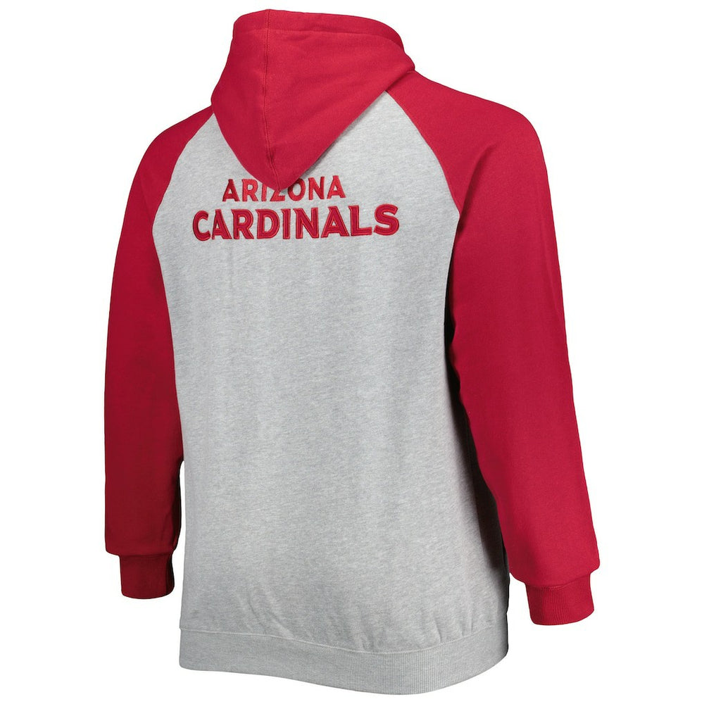Big & Tall Fleece Raglan Full-Zip Hoodie Jacket - Arizona Cardinals
