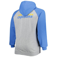Big & Tall Fleece Raglan Full-Zip Hoodie Jacket - Los Angeles Chargers