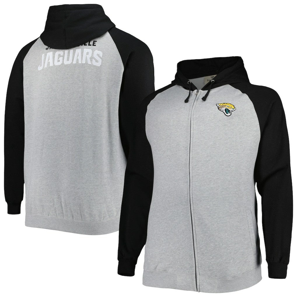 Big & Tall Fleece Raglan Full-Zip Hoodie Jacket - Jacksonville Jaguars