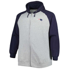 Big & Tall Fleece Raglan Full-Zip Hoodie Jacket - New England Patriots