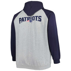 Big & Tall Fleece Raglan Full-Zip Hoodie Jacket - New England Patriots