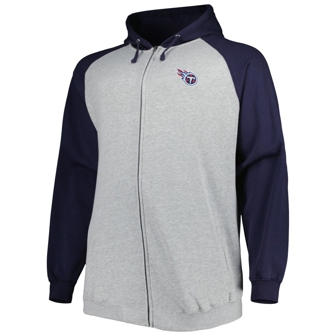 Big & Tall Fleece Raglan Full-Zip Hoodie Jacket - Tennessee Titans