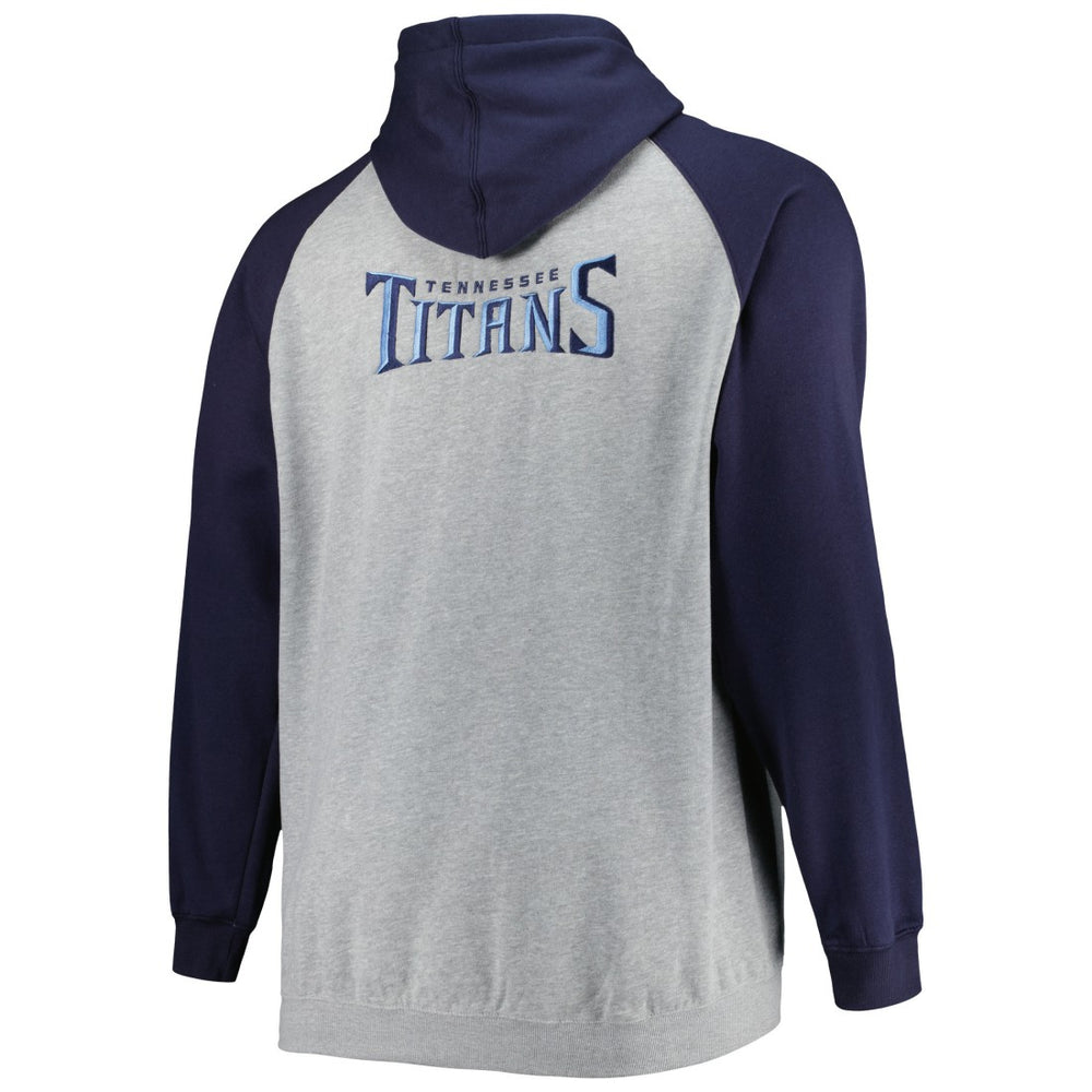Big & Tall Fleece Raglan Full-Zip Hoodie Jacket - Tennessee Titans