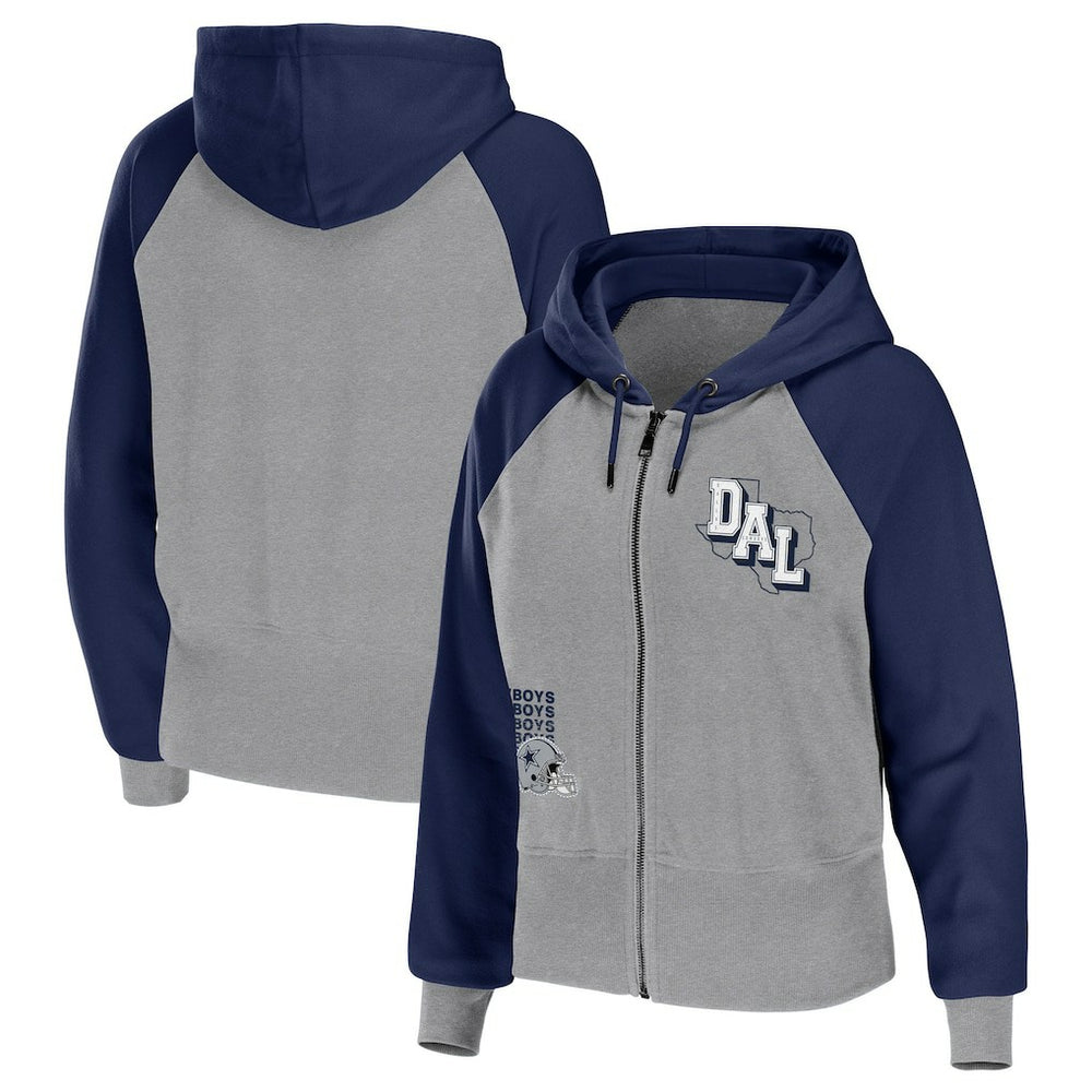 WEAR by Erin Andrews Women's Colorblock Lightweight Full-Zip Hoodie - Dallas Cowboys