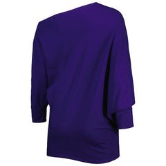 KIYA TOMLIN Women's Twisted Tri-Blend Asymmetrical 3/4-Dolman Sleeve Sweatshirt - Baltimore Ravens