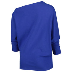 KIYA TOMLIN Women's Twisted Tri-Blend Asymmetrical 3/4-Dolman Sleeve Sweatshirt - Buffalo Bills