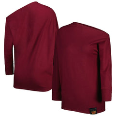 KIYA TOMLIN Women's Twisted Tri-Blend Asymmetrical 3/4-Dolman Sleeve Sweatshirt - Washington Commanders