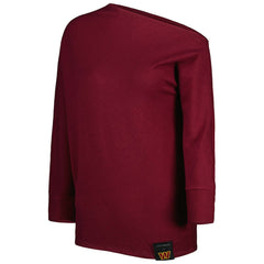 KIYA TOMLIN Women's Twisted Tri-Blend Asymmetrical 3/4-Dolman Sleeve Sweatshirt - Washington Commanders