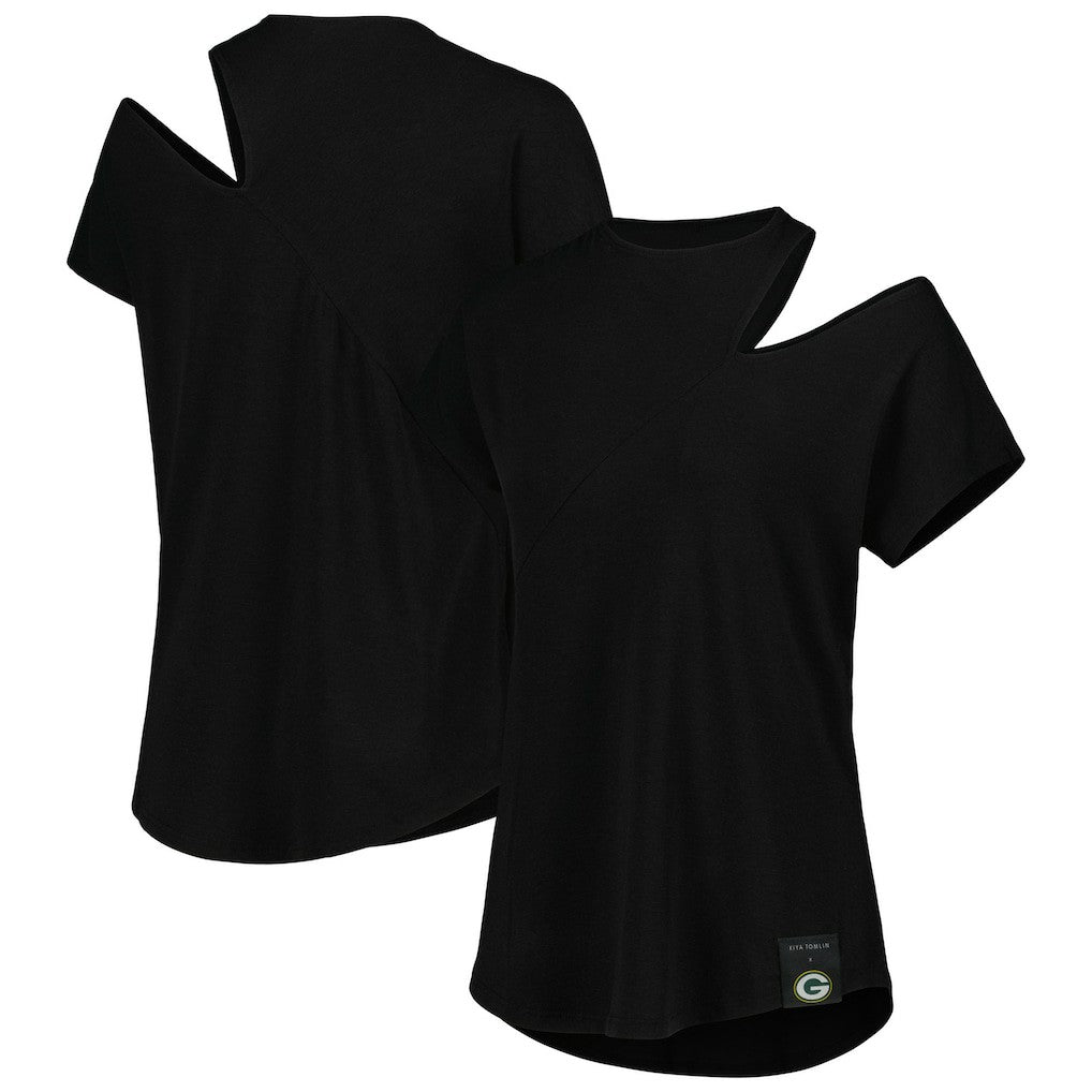 KIYA TOMLIN Women's Cut Out Tri-Blend Shirt - Green Bay Packers