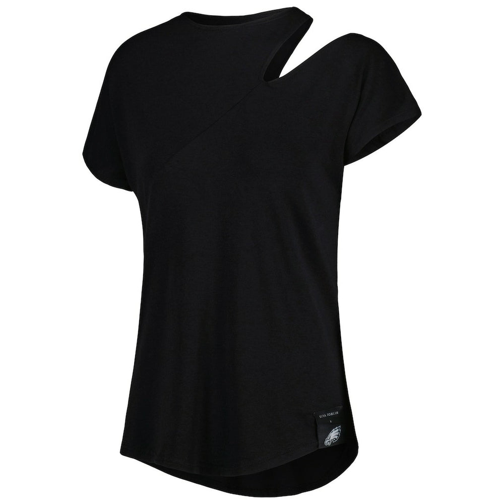 KIYA TOMLIN Women's Cut Out Tri-Blend Shirt - Philadelphia Eagles