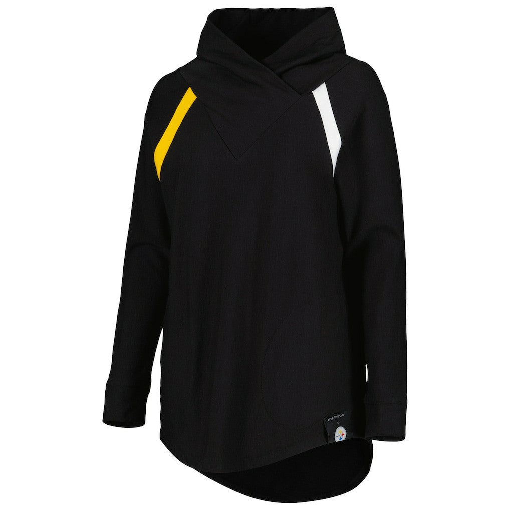 KIYA TOMLIN Women's Tri-Blend Raglan Pullover Sweatshirt - Pittsburgh Steelers
